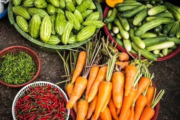 Assorted fresh market vegetables